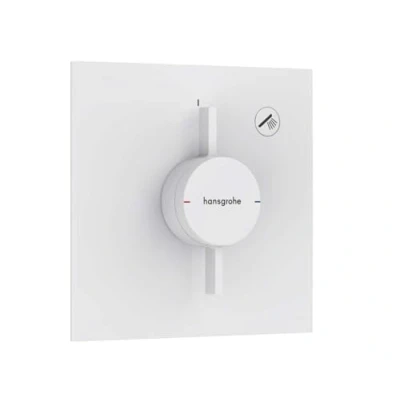 Image of hansgrohe DuoTurn E shower mixer conceiled for 1 function, tap square, single lever iBox universal 2, matt white, 75617700