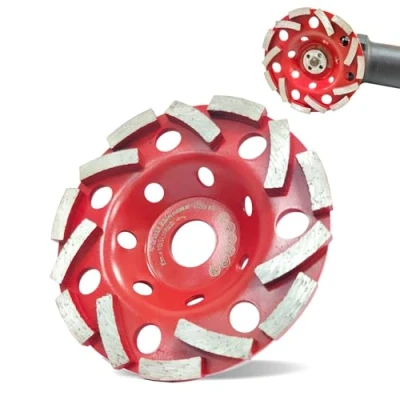 Image of 5 Inch Diamond Grinding Cup Wheel 125x22.2mm Turbo for Concrete, Stone, Brick High Performance Disc Angle Grinder Ideal Floor, Wall, and Surface