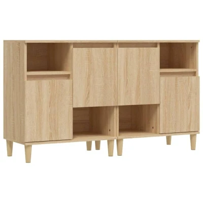 Image of vidaXL Sideboards 2 pcs Sonoma Oak 60x35x70 cm Engineered Wood