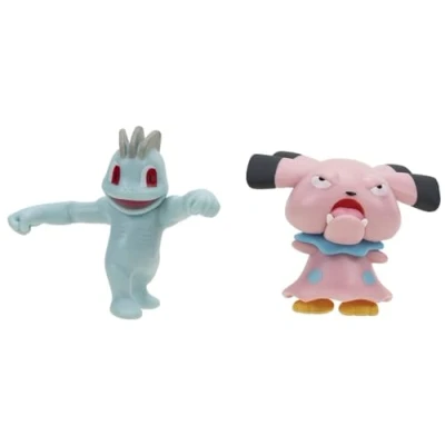 Image of Pokemon Machollo &amp; Snubbull Figures 5 cm Pokémon Combat New 2023 Officially Licensed Toy