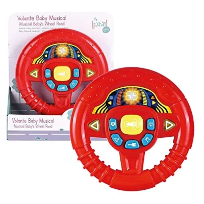 Image of Tachan Volante Rojo CON Luces Y SONIDOS Infunbebe Baby Red Steering Wheel with Lights and Sounds Toys, Multicoloured (782T00512), Small/Medium