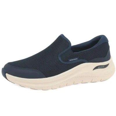 Image of Skechers Men&#039;s Arch FIT 2.0 Vallo Slip On, Navy Mesh/Leather, 7 UK