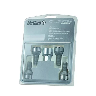 Image of 28018SL Wheel Lock Bolts SL (Ultra High Security) M14 x 1,5, radius seat, shaft length 26,7 mm, Overall 46,7 Hex size 17mm, Key diameter 28,6 silver