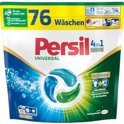 Image of Persil Universal 4 in 1 Disc, 76 count Capsule Laundry Detergent with Active Freshness, Deep Clean plus Technology, 92% Biodegradable Ingredients