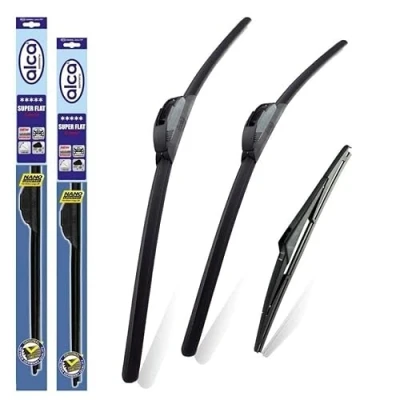 Image of alca Germany Fits Kia Sorento 2015 onwards Set of 3 Windscreen Wiper Blades Super Flat Front Rear 26&quot;16&quot;H 11&quot;O ASF2616H11O