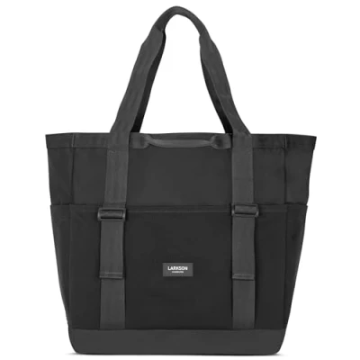 Image of LARKSON Beach Bag Grey Smilla Tote with Zip for Men &amp; Women Family Holiday, Sports, Swimming Shopping Made From Pecycled PET Water Repellent
