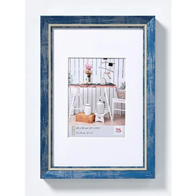 Image of walther Design Picture Frame Blue 20 x 30 cm with PassepArtout, Chalet EL030L