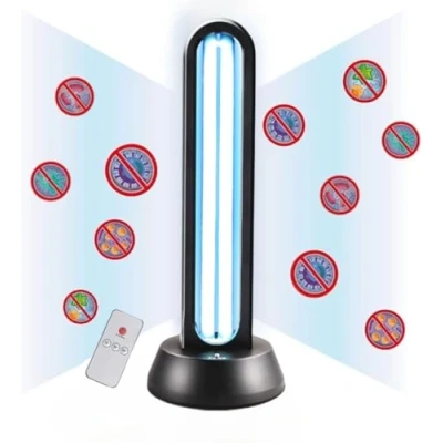 Image of HYLR UVC Germicidal Remote Control Timer Watt Table Lamp Disinfection Sterilizer Cleans Air Ozone &amp; Free Kill Remover Mold Flu. Bacterial dust Mites Germ UV Light. (UVC Ozone)