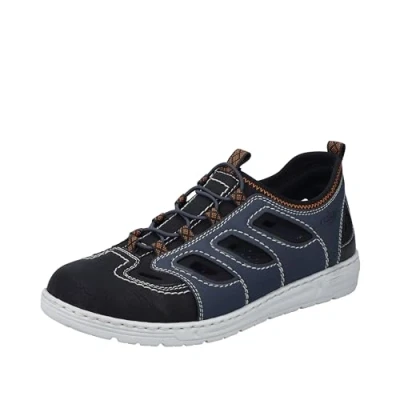 Image of Rieker Men&#039;s 08665 Low Shoes, Blue, 7.5 UK
