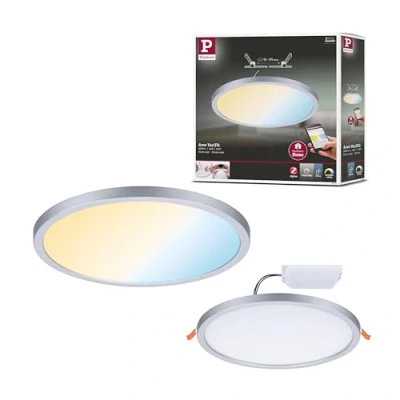Image of Paulmann 93046 Areo VariFit LED panel recessed luminaire IP44 Zigbee Tunable White 230mm round incl. 1x16W dimmable chrome matt plastic 3000K