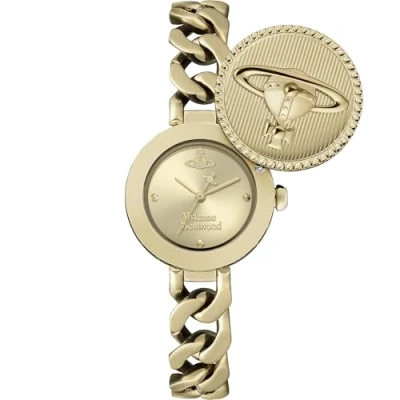 Image of Vivienne Westwood Gold Orb Button Round Watch