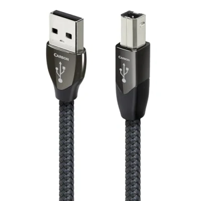 Image of AudioQuest 1.5 m Carbon USB A B Cable, Male, Black (1.5 m, A, B, 2.0, Male/Male, Black)
