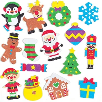 Image of Baker Ross Christmas Foam Stickers Pack of 120, Arts and Crafts for Kids (AT302)