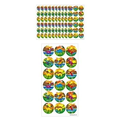 Image of HENBRANDT Large Dinosaur Stickers 180 Assorted Dinosaurs Dino Teachers School Reward Arts and Crafts for Kids Birthday Party Bag Favours Loot Fillers Lucky Dip