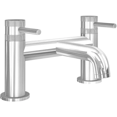 Image of Core Chrome Finish Modern Round Style Bath Filler Bathroom Tap