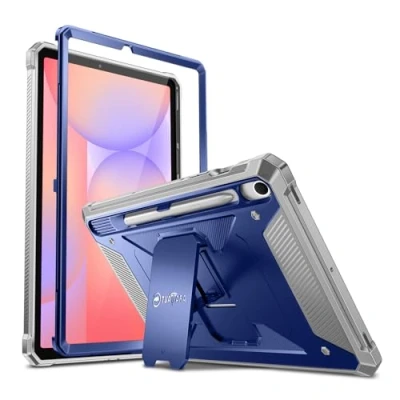 Image of Fintie Shockproof Case for Samsung Galaxy Tab S9 FE 5G 10.9 Inch/Galaxy 11 Inch 2023, Tuatara Rugged Unibody Hybrid Full Protective Bumper Kickstand Cover Built in Screen Protector, Navy