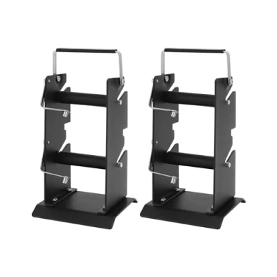 Image of QWORK 2 Pack Dual Solder Dispenser Reel Stand, Adjustable Roll Holder Dispenser, Spool Feeder Welding Tool