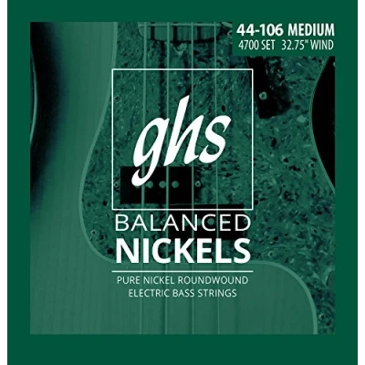 Image of GHS Strings Short Scale Balanced Nickels 4 Bass Medium Gauge (32.75&quot; Winding) (4700)
