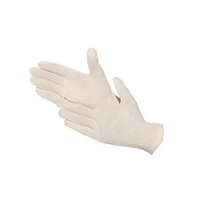 Image of Jah 826 Oekotex Cotton Gloves, 12 Pairs, Light, Natural, Size 10,