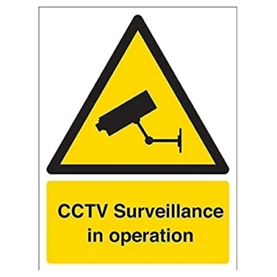 Image of V Safety Security Notice, CCTV Surveillance Camera In Use Sign 150mm x 200mm Self Adhesive Vinyl