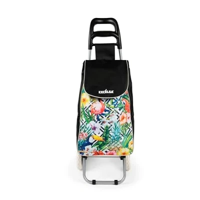 Image of Excelsa Tropical Chic Shopping Cart, 38 L Capacity, Removable Bag, Water Repellent