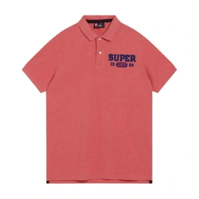 Image of Superdry State Polo shirt, Men&#039;s, Size: Medium, Punch pink marl