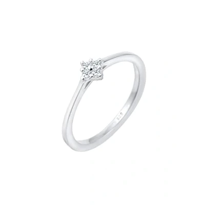 Image of Elli DIAMONDS Ring Women Engagement Classic with Diamond (0.06 ct.) in 925 Sterling Silver