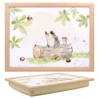 Image of The Leonardo Collection Paper Shed Design Hedgehog &amp; Mouse Laptray With Bean Bag for Serving Dishes Lovely Lap Trays Eating on Dinner or Breatfast Newly Designed Food