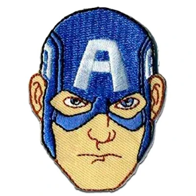Image of Iron on Patches Avengers &#039;Captain America 3&#039; Blue 6,5 x 5 cm by Marvel© Application Embroided Patch Badges