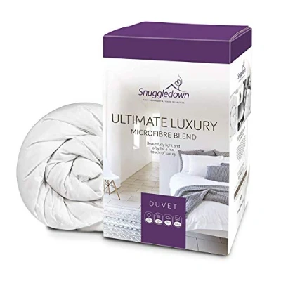 Image of Snuggledown Ultimate Luxury Hotel King Size Duvet 13.5 Tog Warm Winter Premium Quilt Ideal for Cold &amp; Chilly Nights Jacquard Cotton Cover, Hypoallergenic, Machine Washable, (225cm x 220cm)