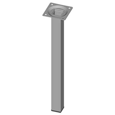 Image of Element System 18133 00300 300 mm Length 25 x Diameter Square Steel Pipe Furniture Legs includes Screw Mounting Plate White Aluminium (4 Piece)