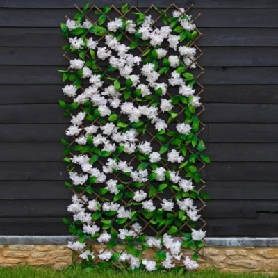 Image of Garden Mile Cherry Blossom Screening Panel Fence Privacy Screen for Artificial Trellis Living Wall Realistic Expandable Suitable Indoor or Outdoor 180x90cm