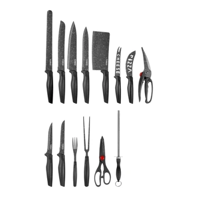 Image of Tower Essentials 24 Piece Stone Coated Knife Set Black