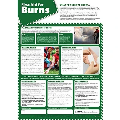 Image of First Aid for Burns poster