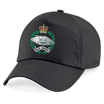 Image of PSave Royal Tank Regiment Insignia Embroidered Baseball Cap British Army Military Embroidery (Black)