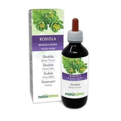 Image of Rhodiola (Rhodiola rosea o Sedum roseum) Roots Alcohol Free Mother Tincture Naturalma Liquid Extract Drops 200 ml Food Supplement Vegan