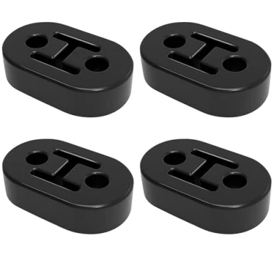 Image of Bohaner 4PCS Universal Exhaust Rubber Mount Black Pipe Hanger Car Heavy Duty Insulator Shock Absorbent 2 Holes, 12mm for Most Cars Truck Van