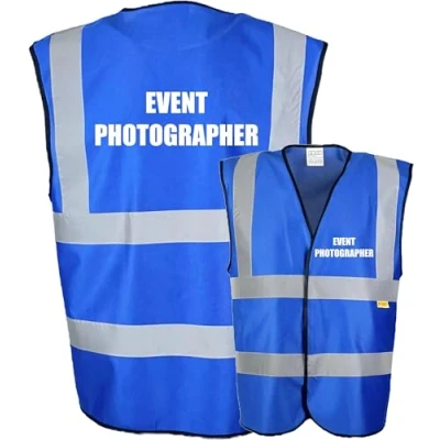 Image of BLUE Hi Vis Vest EVENT PHOTOGRAPHER Waistcoat Safety XX Large