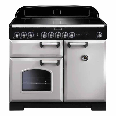 Image of Rangemaster CDL100EIRP/C 100cm Classic Deluxe Electric Induction Royal Pearl/Chrome Range Cooker