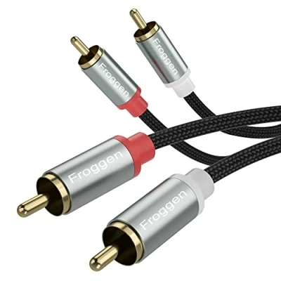 Image of Froggen rca Cables, phono to cable 2 Male audio leads ​red and white for Speaker, AMP, Turntable, Receiver, Home Theater, Subwoofer