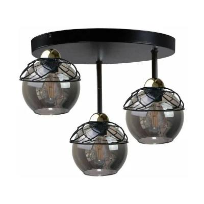 Image of Mera Semi Flush Light Black, 30cm, 3x E27