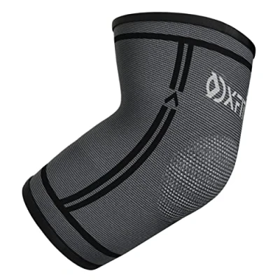 Image of OXFIT Elbow Support Brace Compression Arm Sleeve for Men &amp; Women Pain Relief Arthritis, Joint Pain, Tendonitis, Tennis Elbow, Golfers Weightlifting (XL, Black, 1)