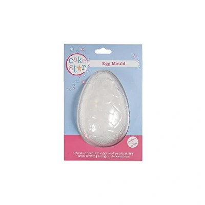 Image of Cake Star Easter Egg Mould, 2 Part Textured Chocolate Making Mold, Create Your Own Eggs Large, 140 mm x 93 84833 Transparent