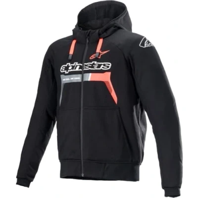 Image of Alpinestars Chrome Ignition Hoodie black / red fluo XL