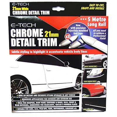 Image of E TECH Chrome Detail Kit 5mL Roll x 21mm W + 8 End Caps