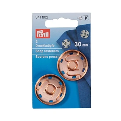 Image of Prym Snap Fasteners, Metal, Gold, 9.3 x 5.7 0.7 cm
