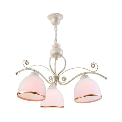 Image of Retro Multi Arm Pendant Ceiling Light White, 3x E27