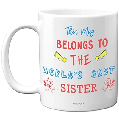 Image of Stuff4 Best Sister Mugs Birthday Gifts, Gifts from Sister, 11oz Ceramic Dishwasher Safe Premium for Gift Brother