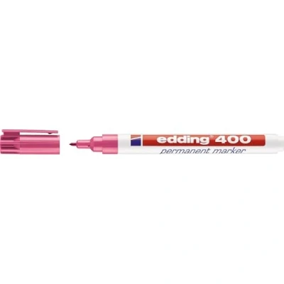 Image of edding 400 permanent marker pink 1 pen fine round tip mm waterproof, quick drying, smear proof pens for cardboard, plastic, wood, metal, glass and fabric
