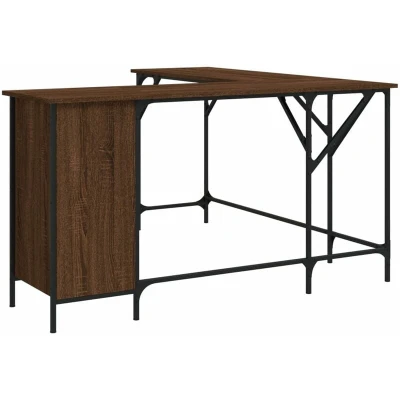 Image of vidaXL Desk Brown Oak 141x141x75 cm Engineered Wood